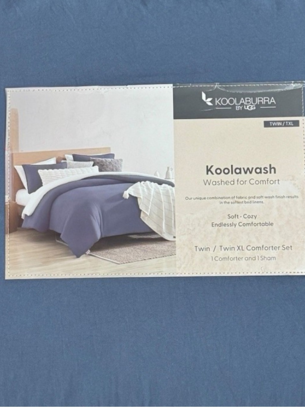 Koolaburra by UGG twin/ twin XL comforter set with pillow/ sham blue dorm